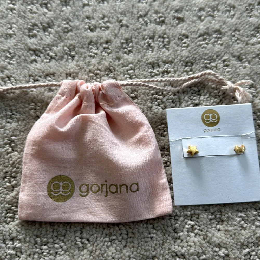 Gorjana star crescent moon earrings with gift box, jewelry pouch bag, gift bag - Picture 4 of 7